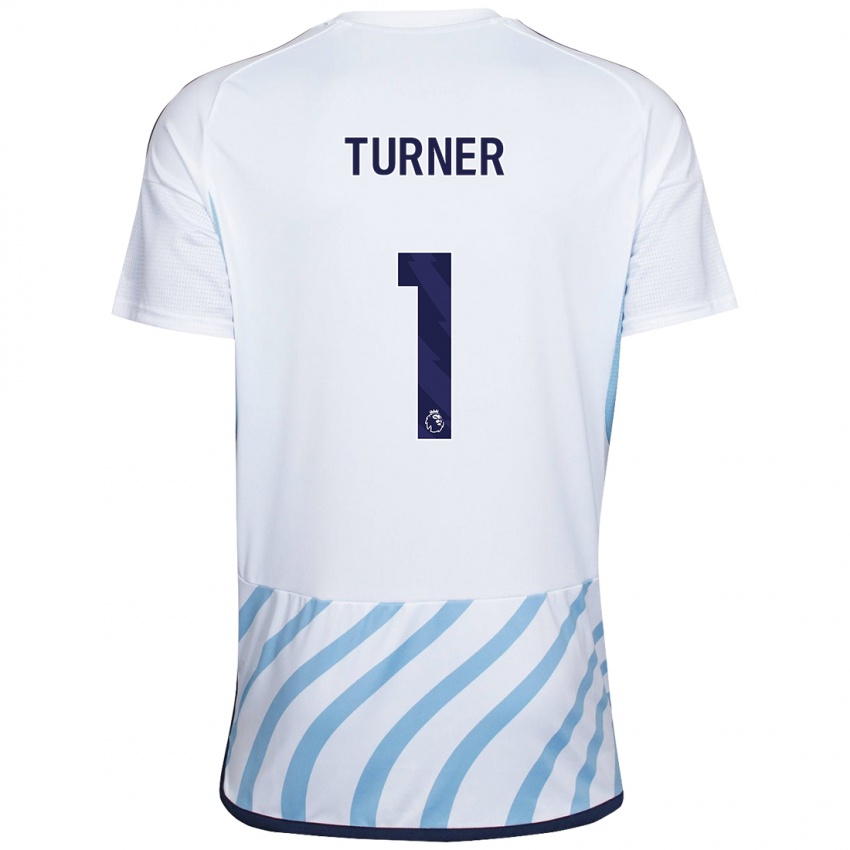 Mujer Camiseta Matt Turner #1 Blanco Azul 2ª Equipación 2023/24 La Camisa Argentina