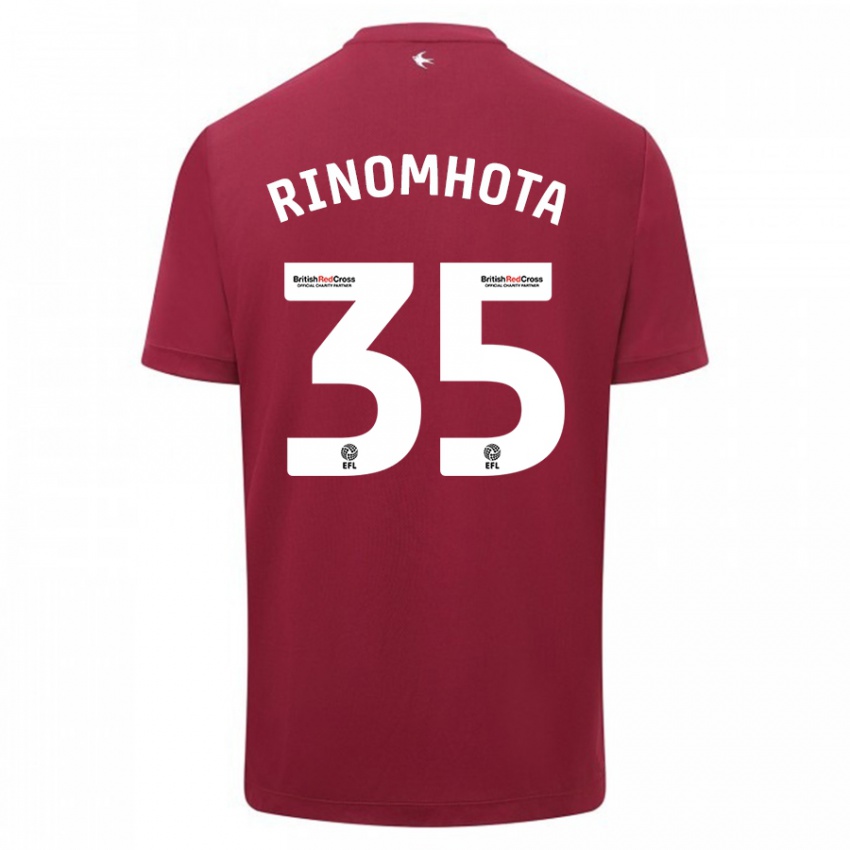 Mujer Camiseta Andy Rinomhota #35 Rojo 2ª Equipación 2023/24 La Camisa Argentina