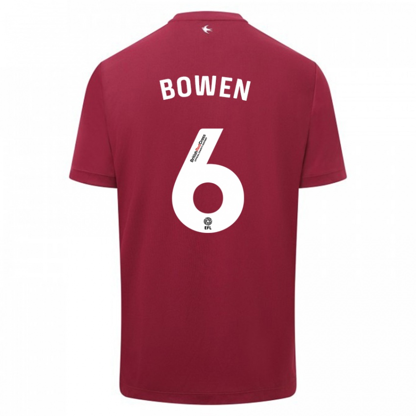 Mujer Camiseta Megan Bowen #6 Rojo 2ª Equipación 2023/24 La Camisa Argentina