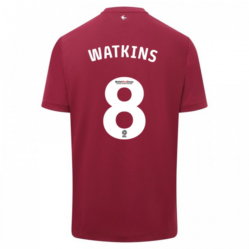 Mujer Camiseta Seren Watkins #8 Rojo 2ª Equipación 2023/24 La Camisa Argentina