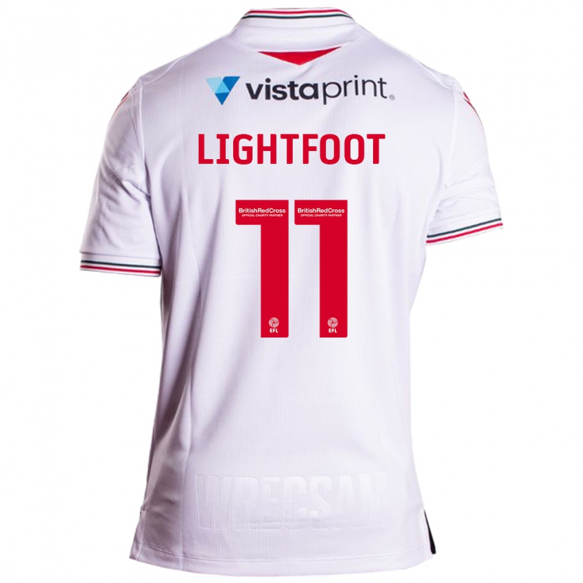 Mujer Camiseta Amber Lightfoot #11 Blanco 2ª Equipación 2023/24 La Camisa Argentina