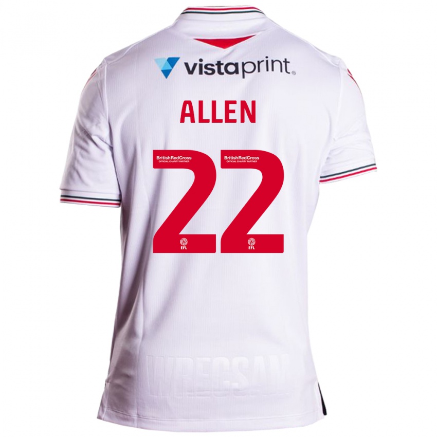 Mujer Camiseta Keren Allen #22 Blanco 2ª Equipación 2023/24 La Camisa Argentina