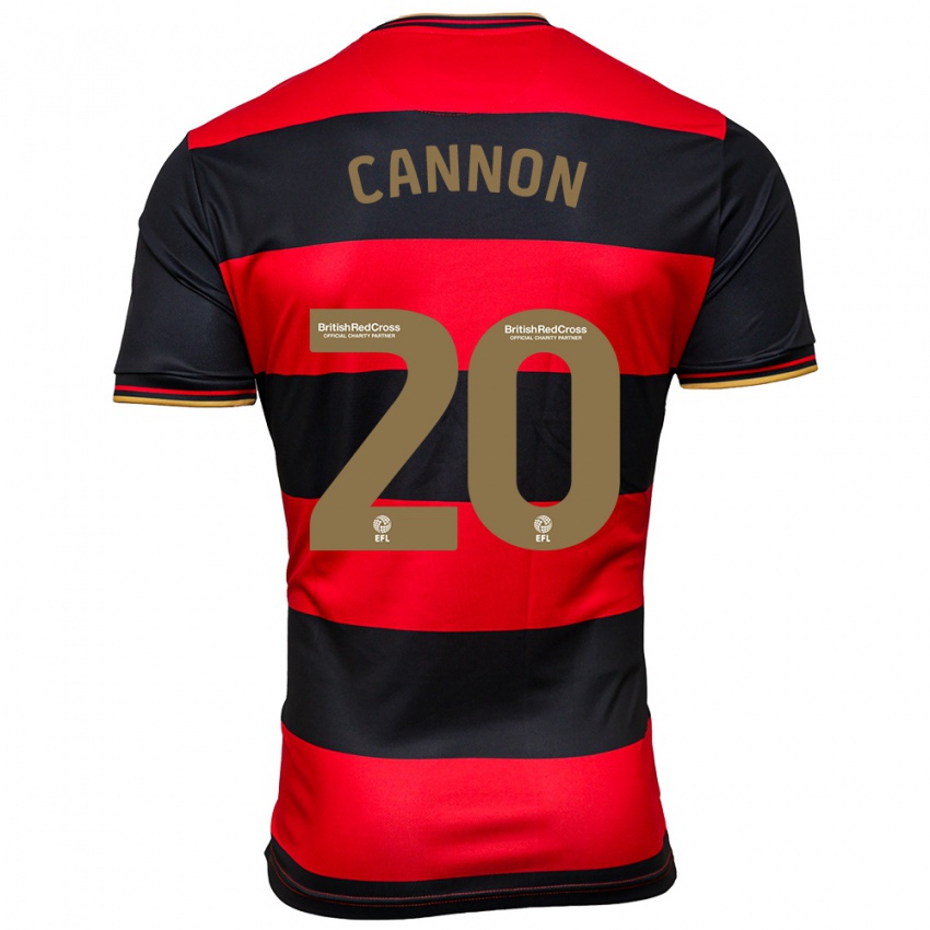 Mujer Camiseta Reggie Cannon #20 Negro Rojo 2ª Equipación 2023/24 La Camisa Argentina