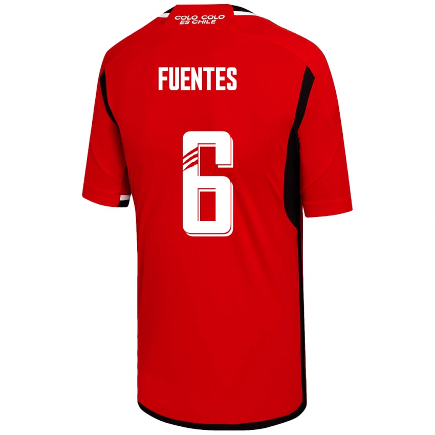 Mujer Camiseta César Fuentes #6 Rojo 2ª Equipación 2023/24 La Camisa Argentina