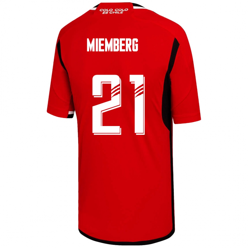 Mujer Camiseta Erick Wiemberg #21 Rojo 2ª Equipación 2023/24 La Camisa Argentina