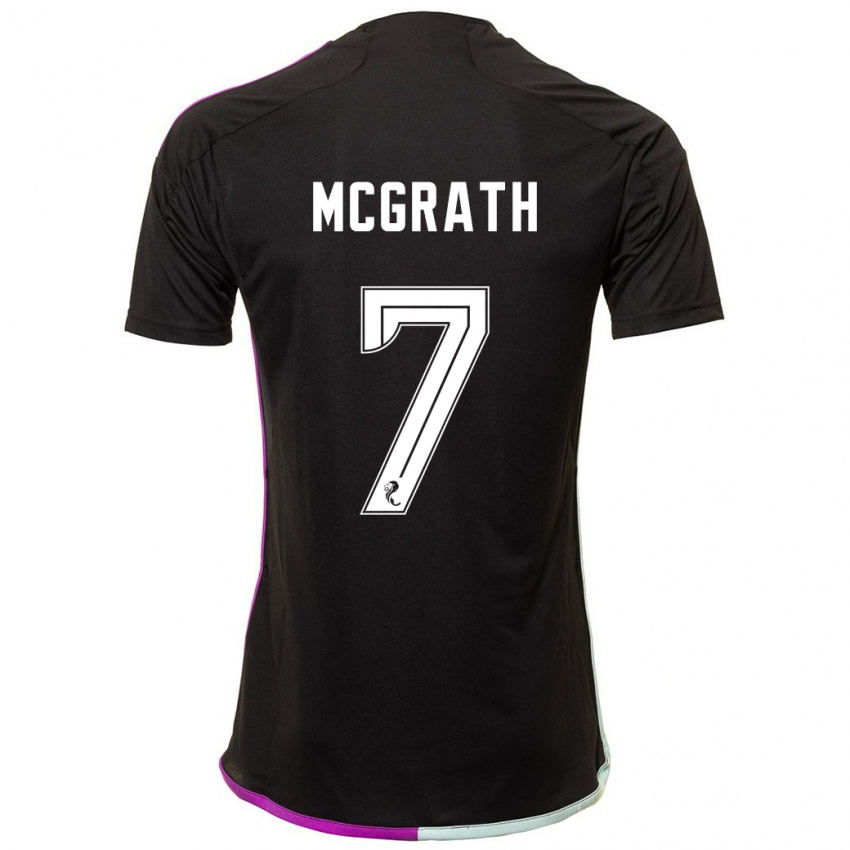 Mujer Camiseta Jamie Mcgrath #7 Negro 2ª Equipación 2023/24 La Camisa Argentina