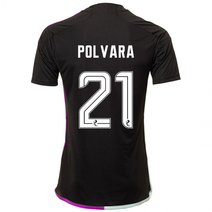 Mujer Camiseta Dante Polvara #21 Negro 2ª Equipación 2023/24 La Camisa Argentina
