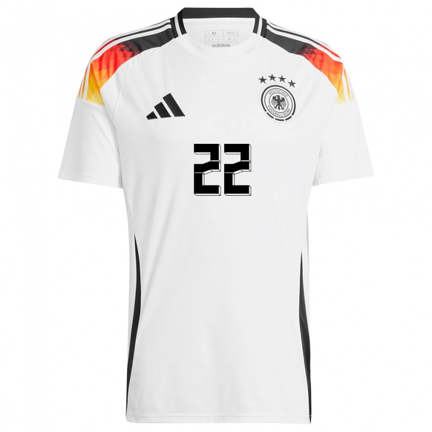 Niño Camiseta Alemania Lena Petermann #22 Blanco 1ª Equipación 24-26 La Camisa Argentina