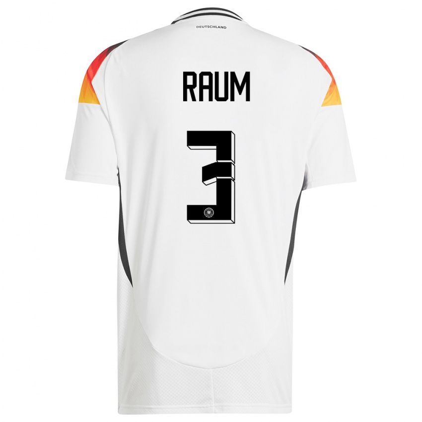 Niño Camiseta Alemania David Raum #3 Blanco 1ª Equipación 24-26 La Camisa Argentina