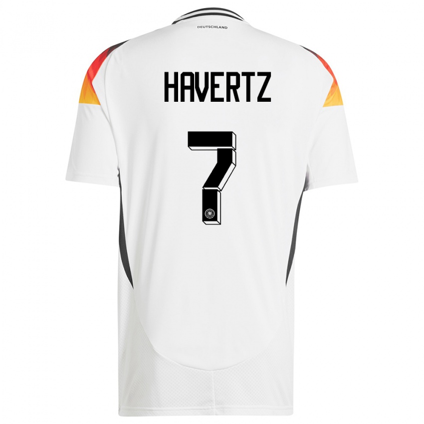 Niño Camiseta Alemania Kai Havertz #7 Blanco 1ª Equipación 24-26 La Camisa Argentina