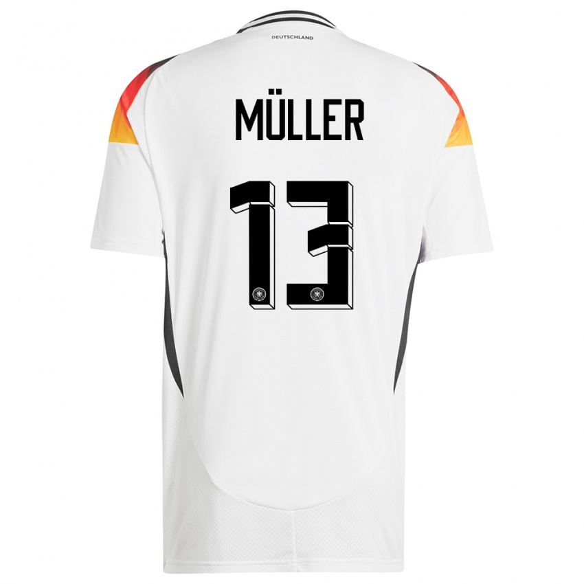 Niño Camiseta Alemania Thomas Muller #13 Blanco 1ª Equipación 24-26 La Camisa Argentina