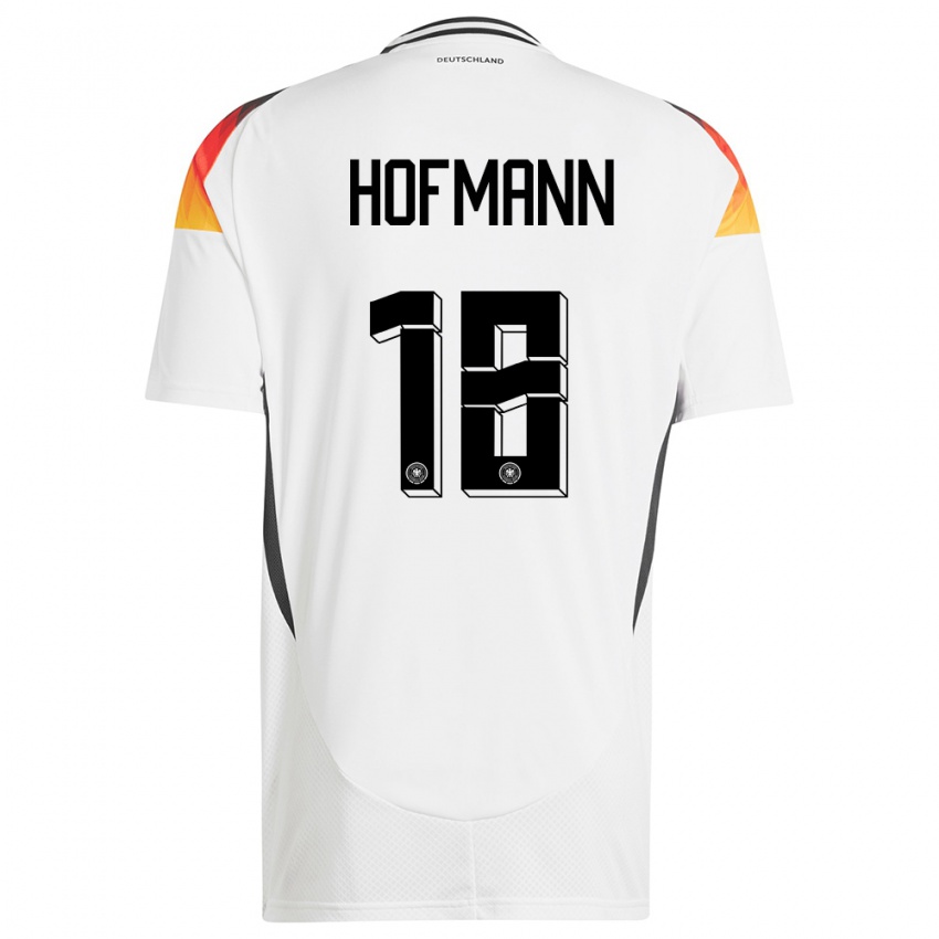 Niño Camiseta Alemania Jonas Hofmann #18 Blanco 1ª Equipación 24-26 La Camisa Argentina