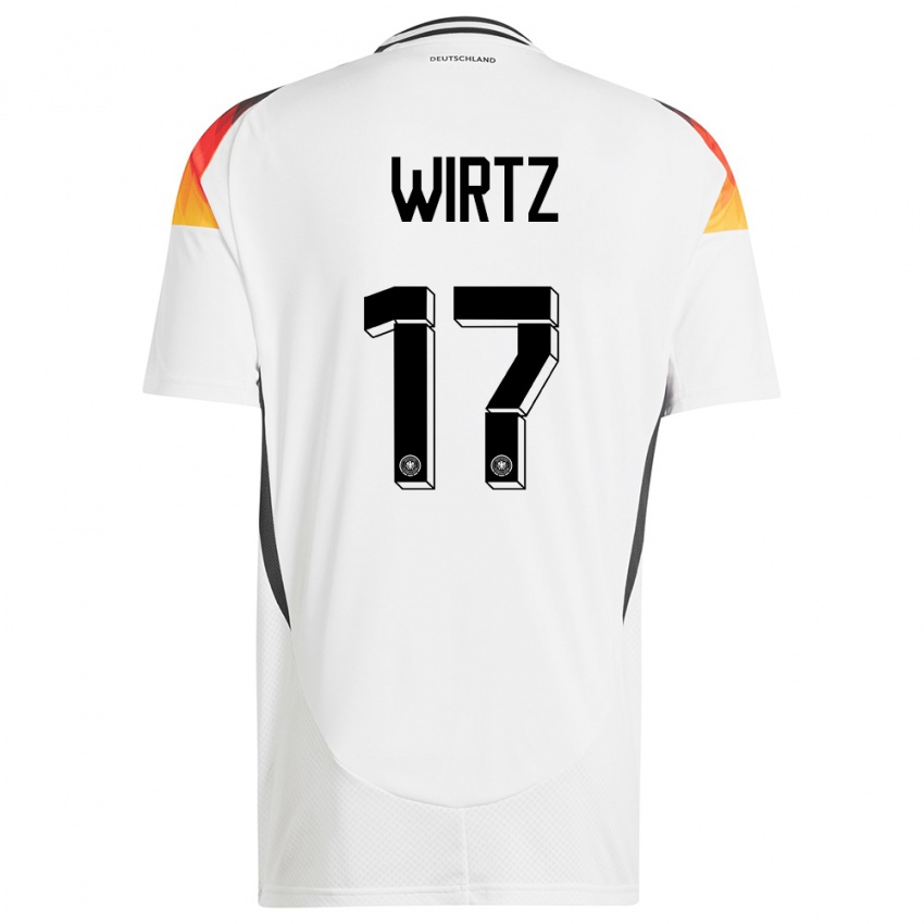 Niño Camiseta Alemania Florian Wirtz #17 Blanco 1ª Equipación 24-26 La Camisa Argentina