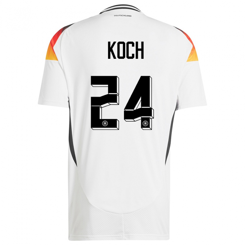 Niño Camiseta Alemania Robin Koch #24 Blanco 1ª Equipación 24-26 La Camisa Argentina