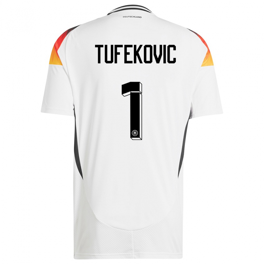 Niño Camiseta Alemania Martina Tufekovic #1 Blanco 1ª Equipación 24-26 La Camisa Argentina