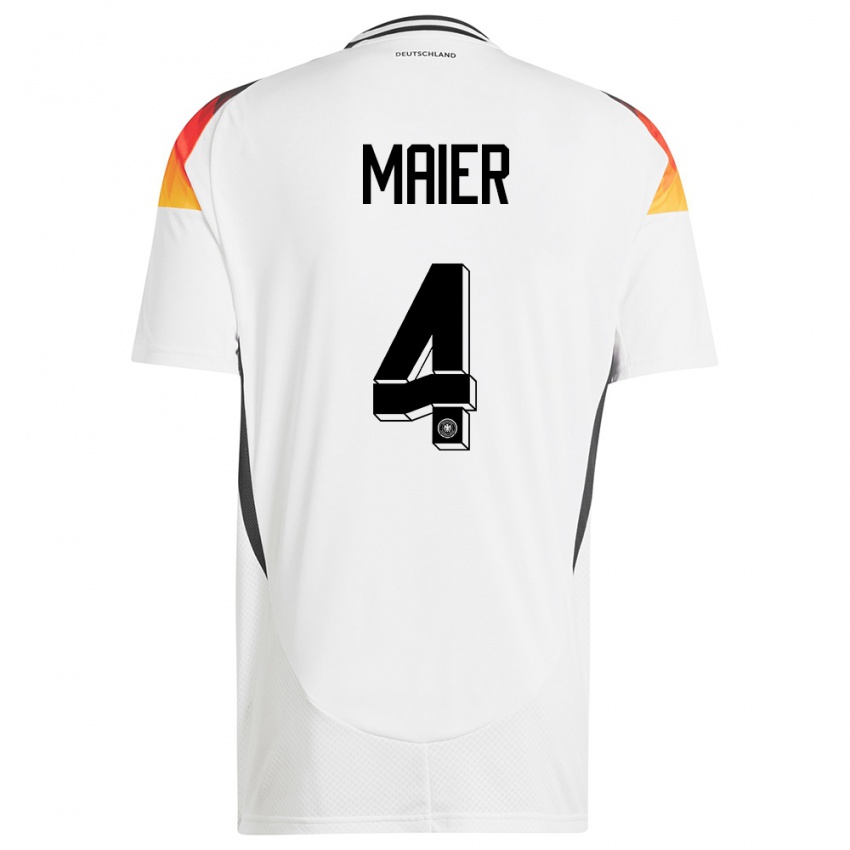 Niño Camiseta Alemania Leonie Maier #4 Blanco 1ª Equipación 24-26 La Camisa Argentina