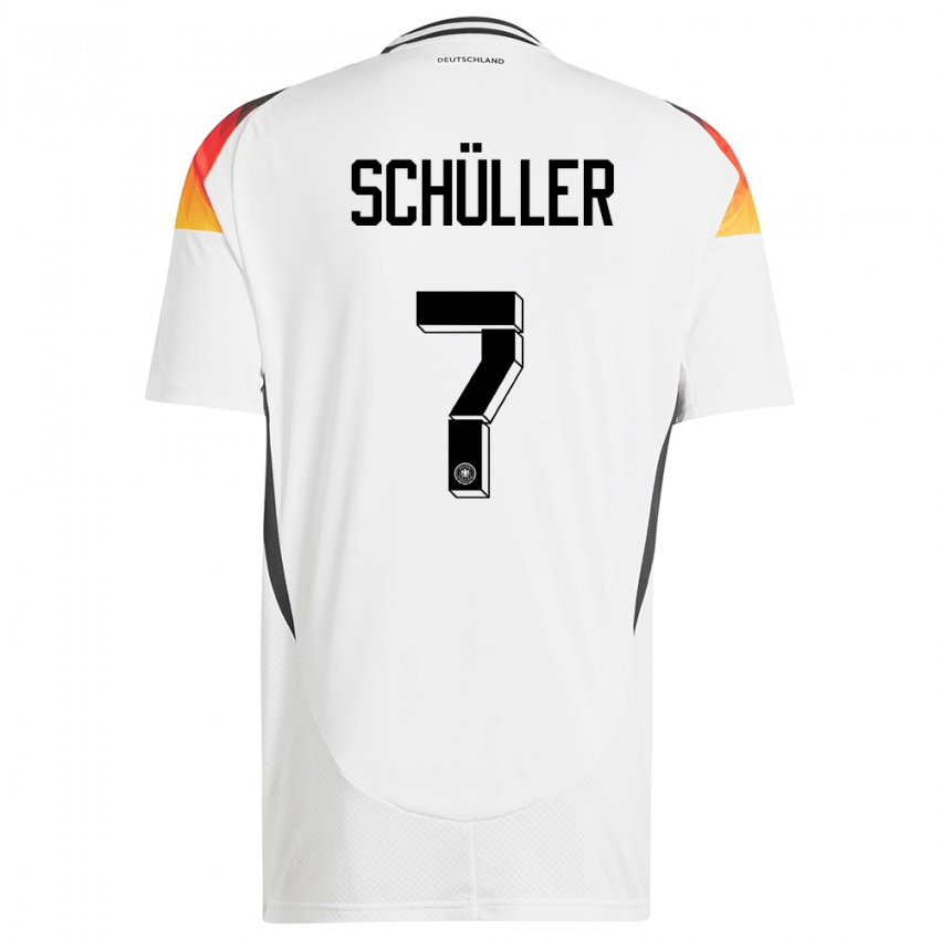 Niño Camiseta Alemania Lea Schuller #7 Blanco 1ª Equipación 24-26 La Camisa Argentina