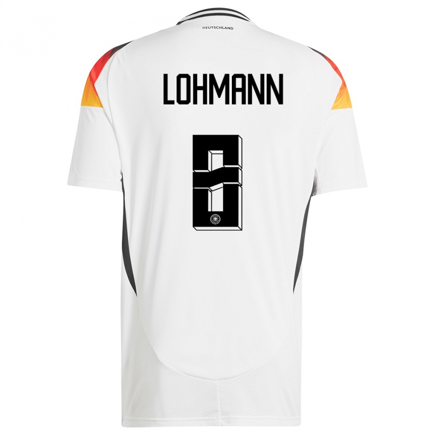 Niño Camiseta Alemania Sydney Lohmann #8 Blanco 1ª Equipación 24-26 La Camisa Argentina