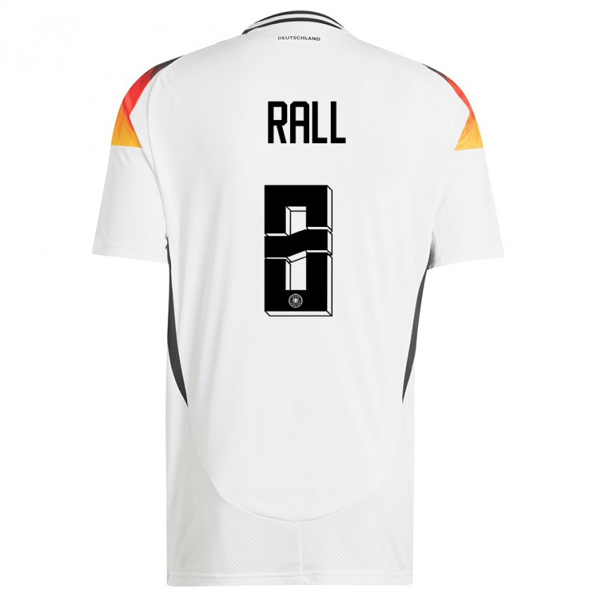 Niño Camiseta Alemania Maximiliane Rall #8 Blanco 1ª Equipación 24-26 La Camisa Argentina