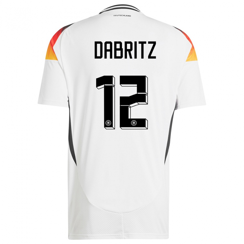 Niño Camiseta Alemania Sara Dabritz #12 Blanco 1ª Equipación 24-26 La Camisa Argentina