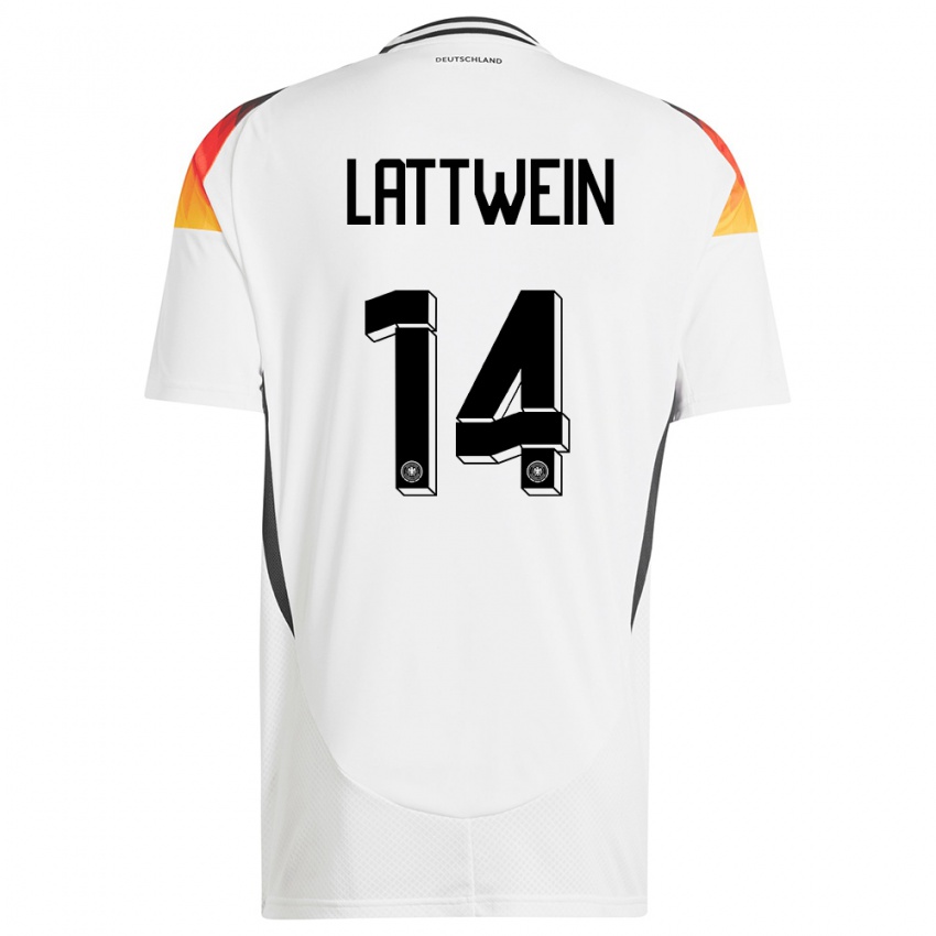 Niño Camiseta Alemania Lena Lattwein #14 Blanco 1ª Equipación 24-26 La Camisa Argentina