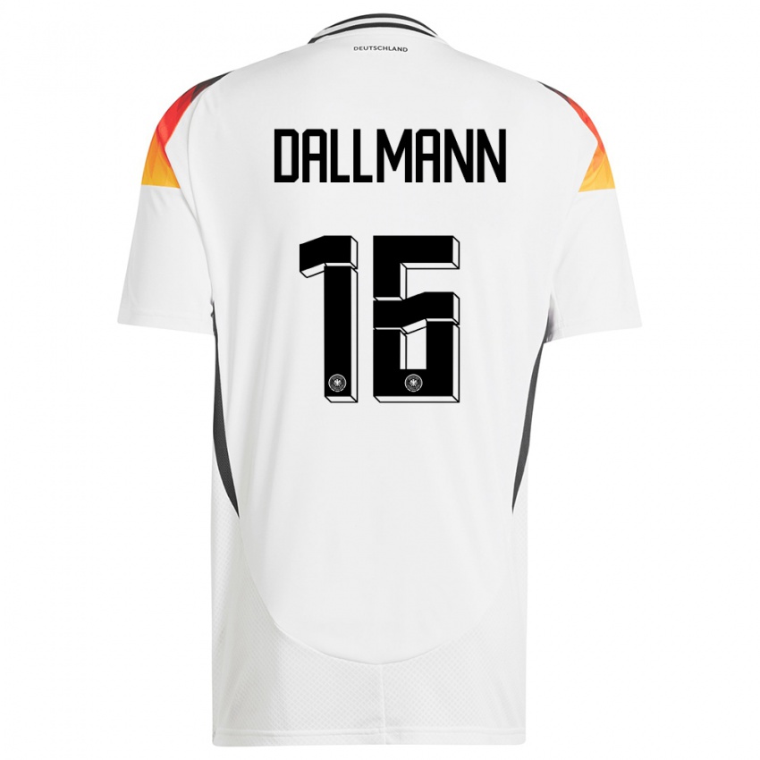 Niño Camiseta Alemania Linda Dallmann #16 Blanco 1ª Equipación 24-26 La Camisa Argentina