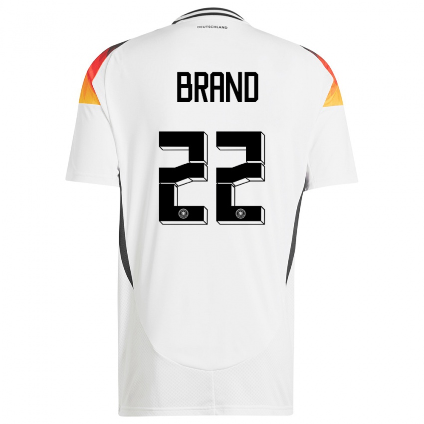 Niño Camiseta Alemania Jule Brand #22 Blanco 1ª Equipación 24-26 La Camisa Argentina