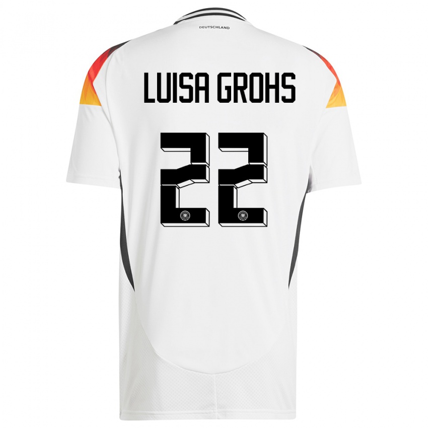 Niño Camiseta Alemania Maria Luisa Grohs #22 Blanco 1ª Equipación 24-26 La Camisa Argentina