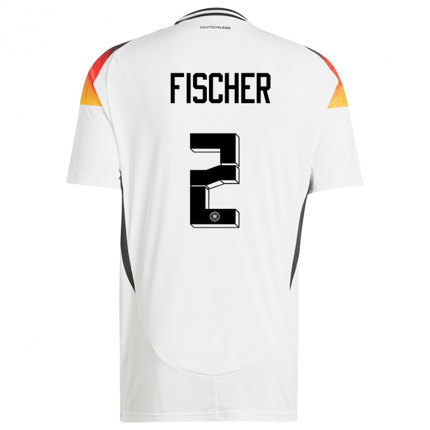 Niño Camiseta Alemania Kilian Fischer #2 Blanco 1ª Equipación 24-26 La Camisa Argentina