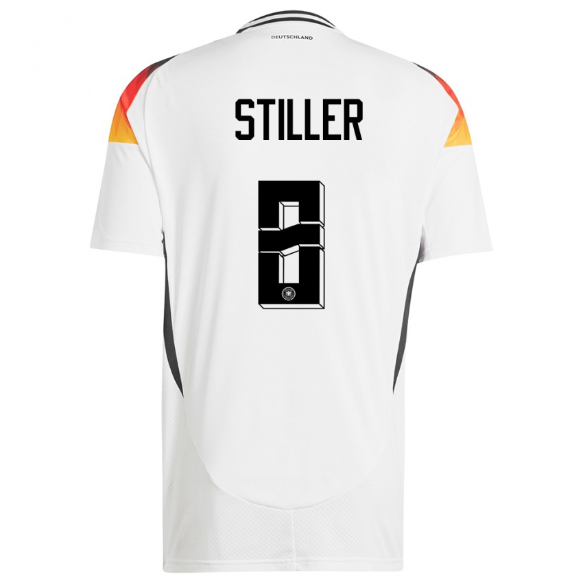 Niño Camiseta Alemania Angelo Stiller #8 Blanco 1ª Equipación 24-26 La Camisa Argentina