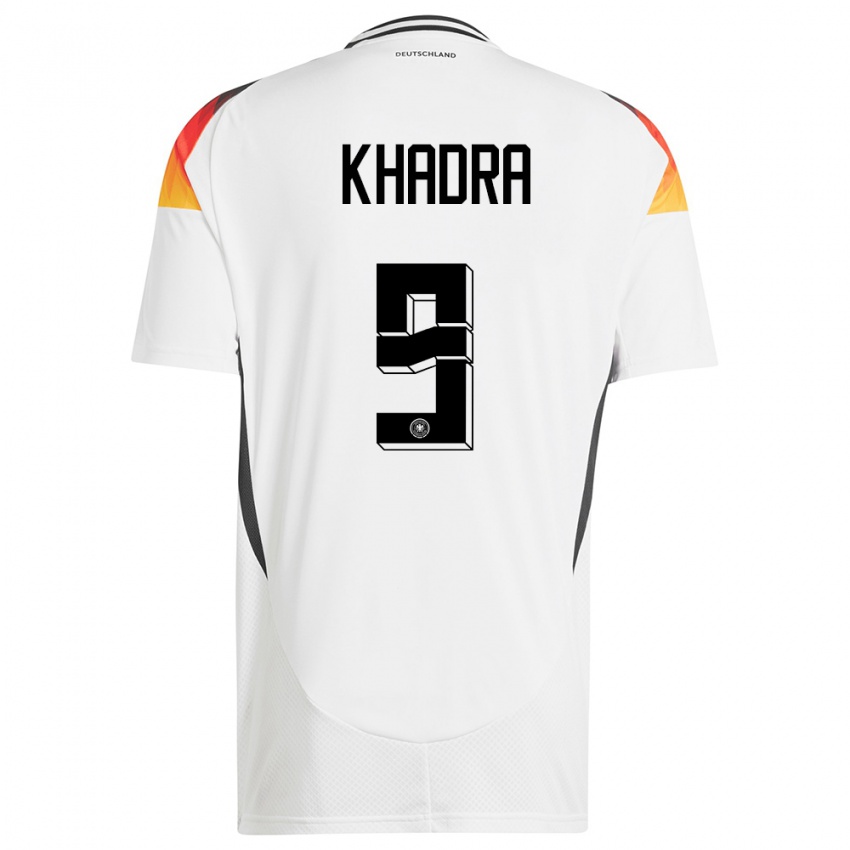 Niño Camiseta Alemania Reda Khadra #9 Blanco 1ª Equipación 24-26 La Camisa Argentina