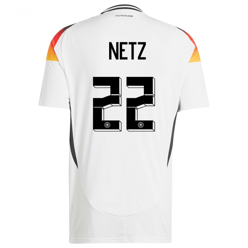 Niño Camiseta Alemania Luca Netz #22 Blanco 1ª Equipación 24-26 La Camisa Argentina