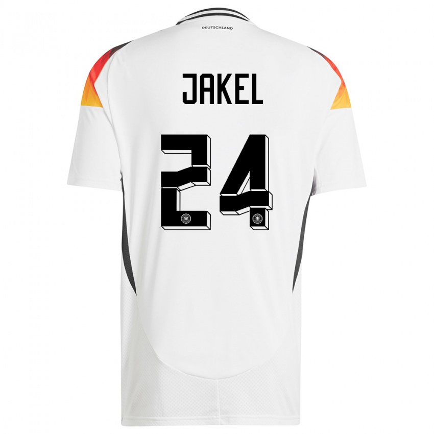 Niño Camiseta Alemania Frederik Jakel #24 Blanco 1ª Equipación 24-26 La Camisa Argentina