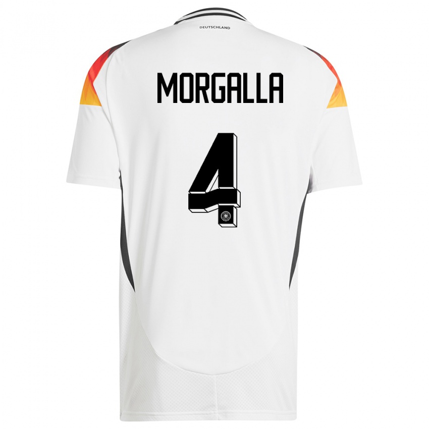 Niño Camiseta Alemania Leandro Morgalla #4 Blanco 1ª Equipación 24-26 La Camisa Argentina