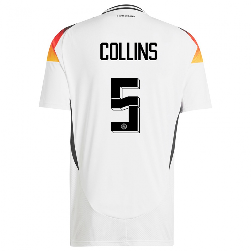 Niño Camiseta Alemania Nnamdi Collins #5 Blanco 1ª Equipación 24-26 La Camisa Argentina