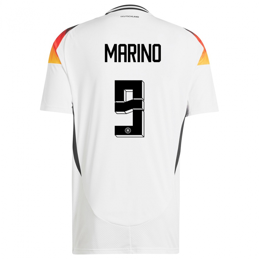 Niño Camiseta Alemania Stefano Marino #9 Blanco 1ª Equipación 24-26 La Camisa Argentina