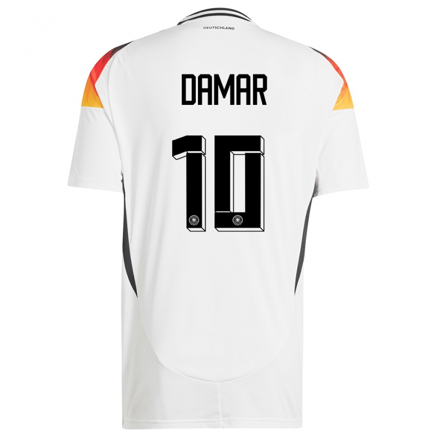 Niño Camiseta Alemania Muhammed Damar #10 Blanco 1ª Equipación 24-26 La Camisa Argentina