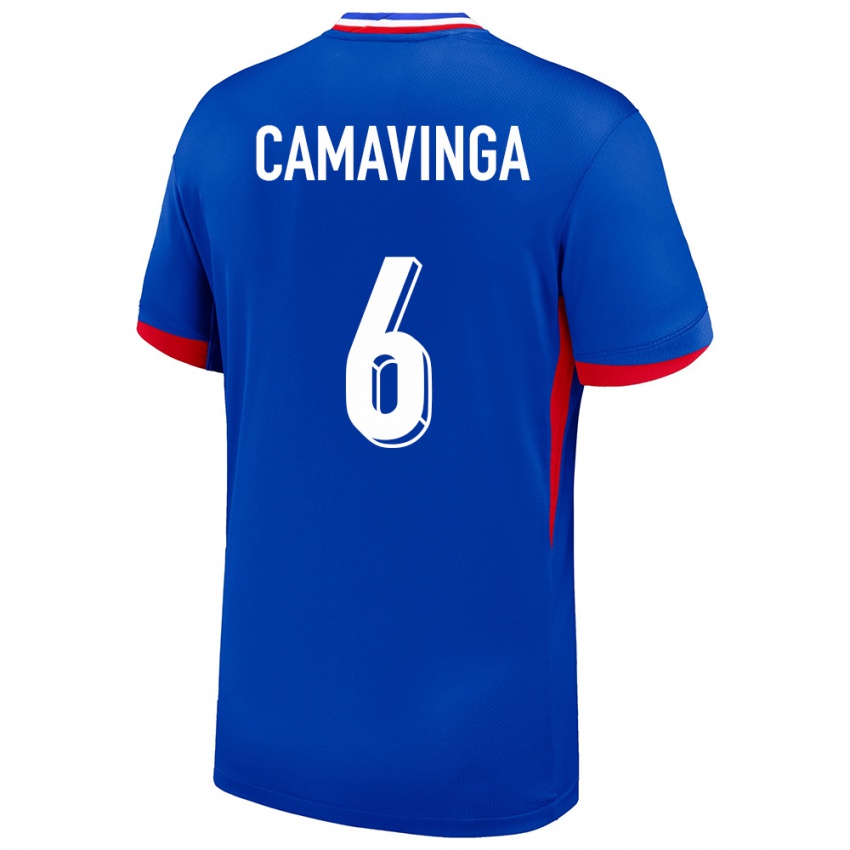 Niño Camiseta Francia Eduardo Camavinga #6 Azul 1ª Equipación 24-26 La Camisa Argentina