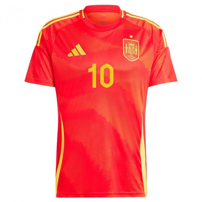 Niño Camiseta España Athenea Del Castillo #10 Rojo 1ª Equipación 24-26 La Camisa Argentina