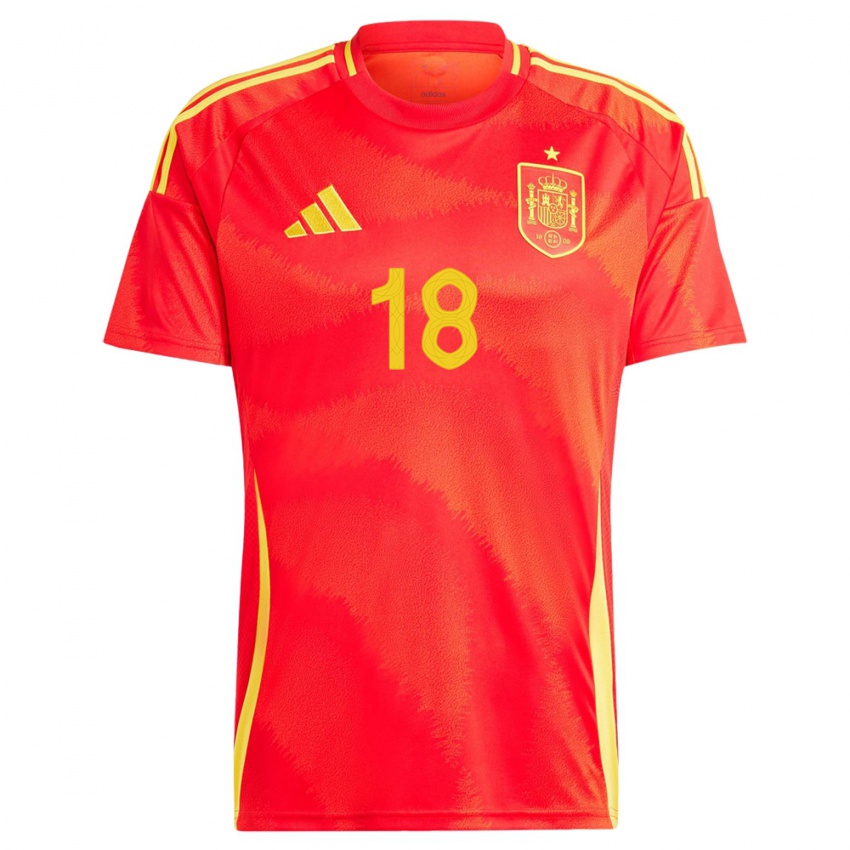 Niño Camiseta España Daniel Requena #18 Rojo 1ª Equipación 24-26 La Camisa Argentina