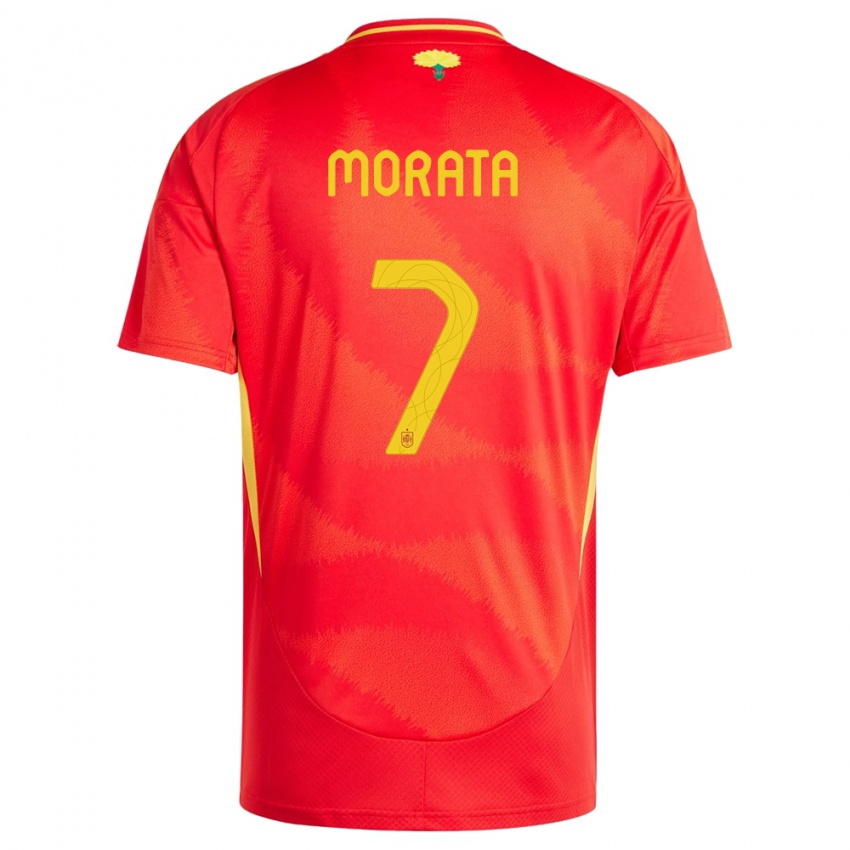 Niño Camiseta España Alvaro Morata #7 Rojo 1ª Equipación 24-26 La Camisa Argentina