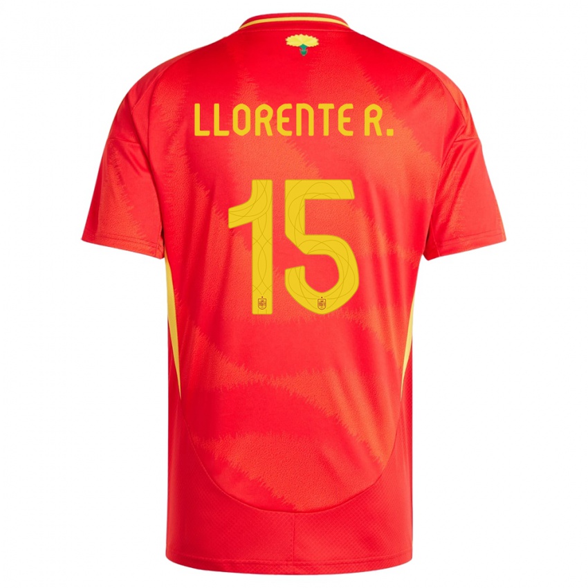 Niño Camiseta España Diego Llorente #15 Rojo 1ª Equipación 24-26 La Camisa Argentina