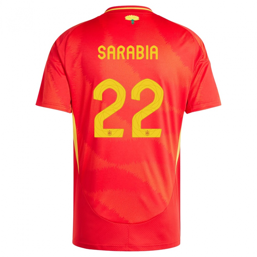 Niño Camiseta España Pablo Sarabia #22 Rojo 1ª Equipación 24-26 La Camisa Argentina