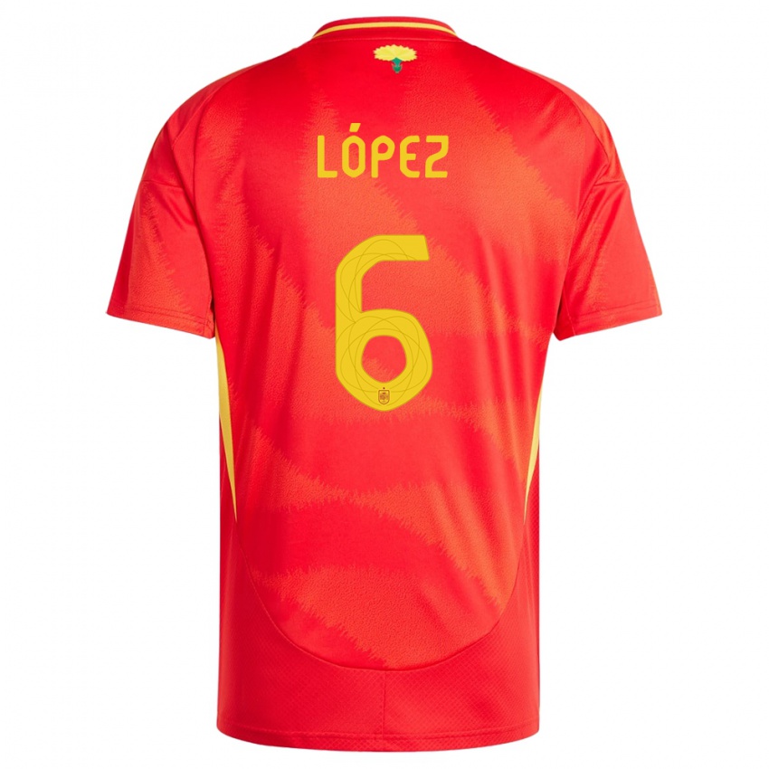 Niño Camiseta España Maitane Lopez #6 Rojo 1ª Equipación 24-26 La Camisa Argentina