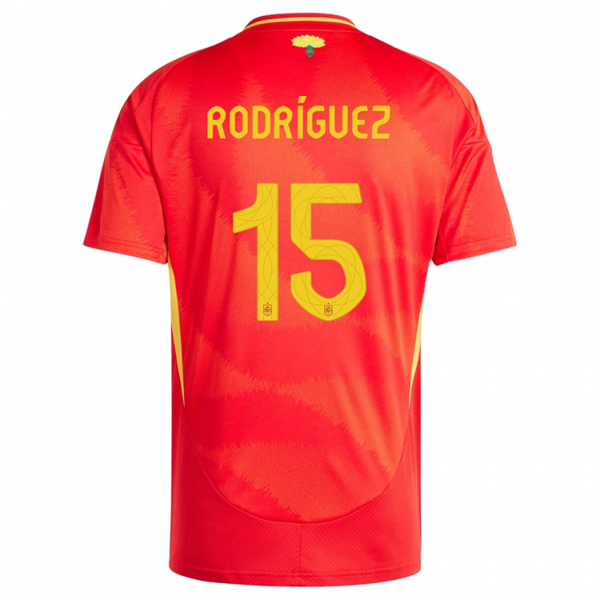 Niño Camiseta España Dani Rodriguez #15 Rojo 1ª Equipación 24-26 La Camisa Argentina