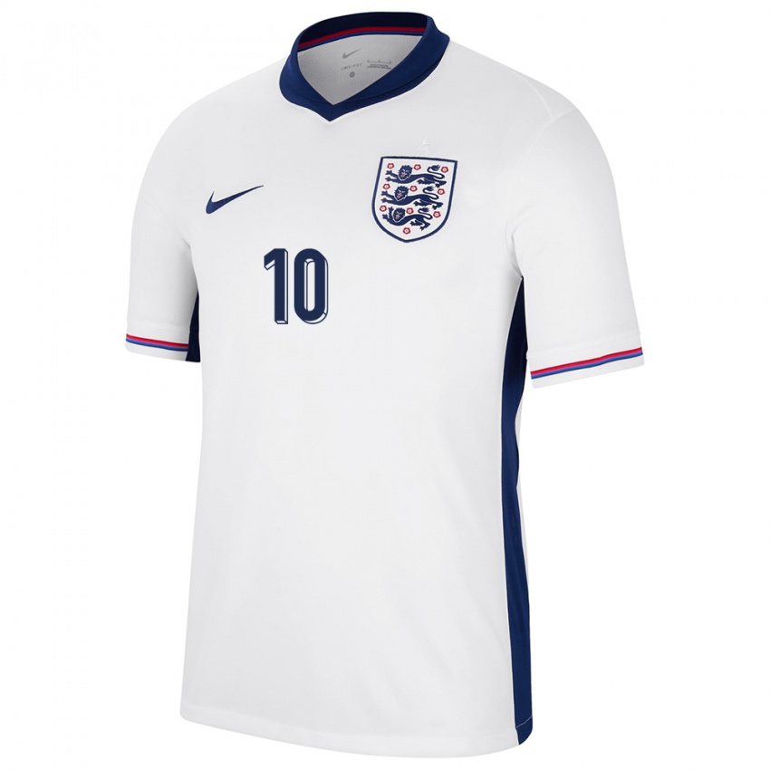 Niño Camiseta Inglaterra Fran Kirby #10 Blanco 1ª Equipación 24-26 La Camisa Argentina