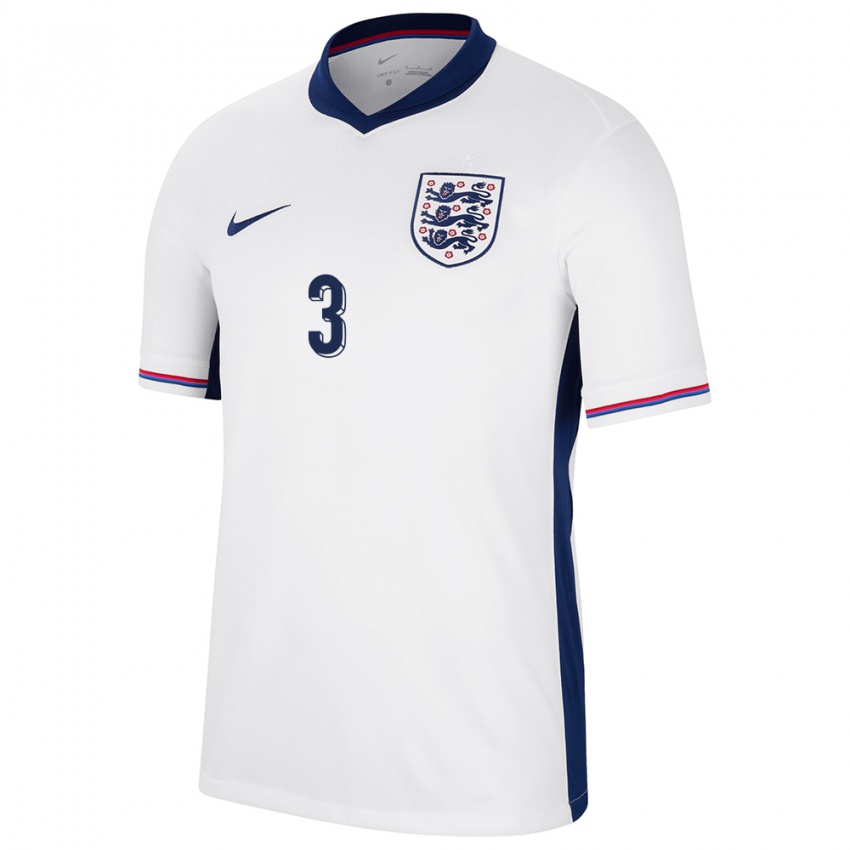 Niño Camiseta Inglaterra Luke Shaw #3 Blanco 1ª Equipación 24-26 La Camisa Argentina