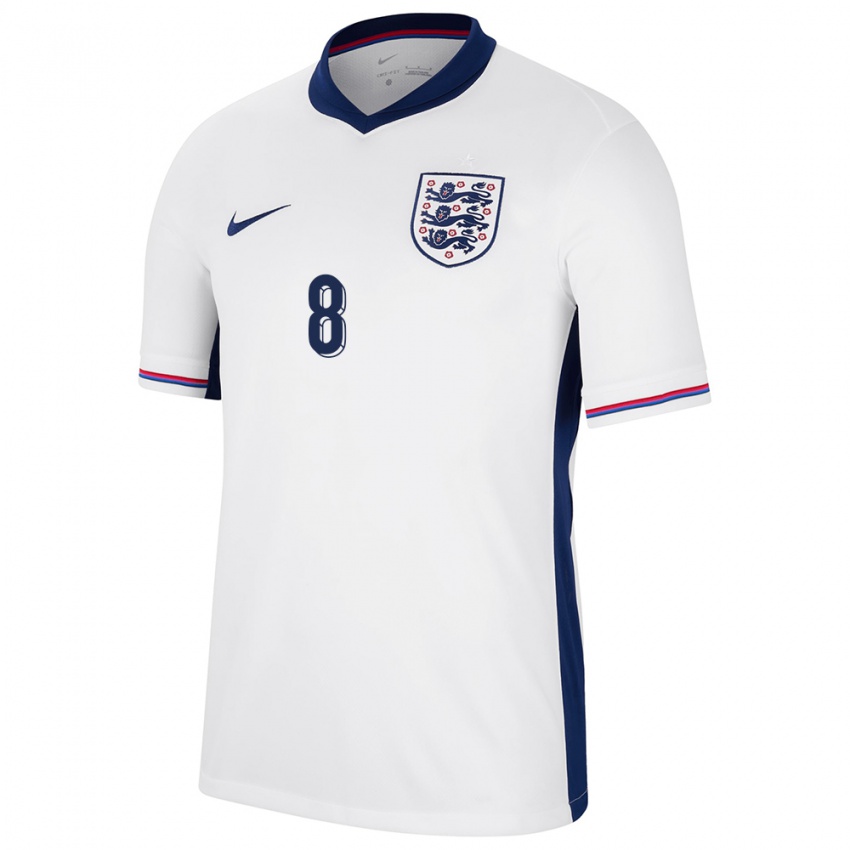 Niño Camiseta Inglaterra Jordan Henderson #8 Blanco 1ª Equipación 24-26 La Camisa Argentina