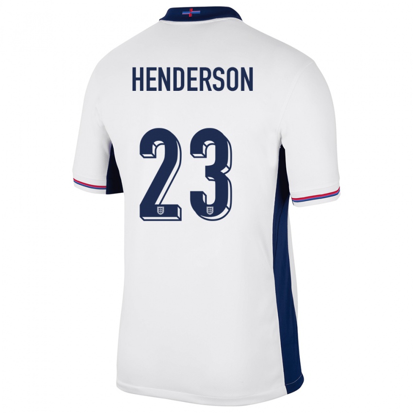 Niño Camiseta Inglaterra Dean Henderson #23 Blanco 1ª Equipación 24-26 La Camisa Argentina