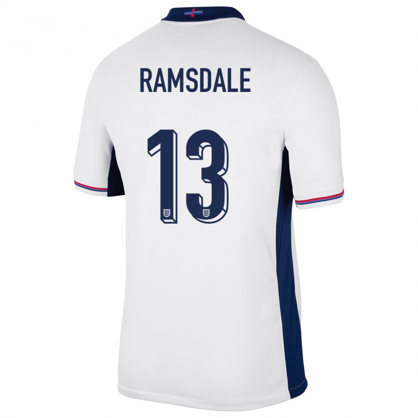 Niño Camiseta Inglaterra Aaron Ramsdale #133 Blanco 1ª Equipación 24-26 La Camisa Argentina